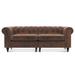 Ivinta Small Office Sofa, Velvet Tufting Chesterfield Sofa, Mid Century Vintage Couch for Small Spaces Living Room Bedroom