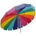 8' Beach Umbrella, UV Protected, Vented, Tilt Pole, Sand Anchor, Carry Bag, Rainbow