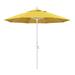 Umbrella 9' Round Aluminum Market Umbrella, Crank Lift, Collar Tilt, White Pole, Lemon Olefin