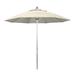 Umbrella 9' Round Aluminum/Fiberglass Umbrella, Push Open, Silver Pole, Olefin Antique Beige