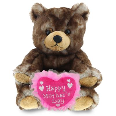 DolliBu Happy Mother’s Day Super Soft Plush Cute Sitting Grizzly Bear - 6.5 inches