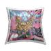 Stupell Abstract Pink Rooster Pattern Printed Throw Pillow Design by McKenna Kornowski