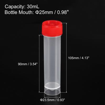 Plastic Test Tubes Frozen Test Tube Vial Container Screw Cap, 60pcs