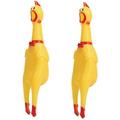 Screaming Chicken Dog Toys 30cm / 11.8 inch Pack of 2 Yellow Rubber Squaking Chicken Toy Novelty and Durable Rubber Chicken for Dogs Rubber Chickens Value 2 Pack