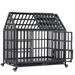 Vivifying 44.5 Heavy Duty Dog Crate Large Dog Cage Strong Metal Dog Kennels and Crates for Large Dogs with 4 Lockable Wheels Easy to Assemble Black
