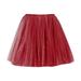 B91xZ Girls Dresses Toddler Girls Dress Summer Fashion Dress Princess Dress Casual Dress Tutu Mesh Skirt Outwear Red Sizes 12-18 Months