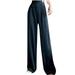 RYRJJ Women s High Waisted Dress Pants Straight Wide Leg Work Palazzo Pants Business Office Casual Slacks Trousers with Pockets(Black 3XL)