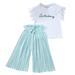 B91xZ Girl Outfits Outfits Tops+Ruffle Pants Kids Shirt T Loose Children Girls Baby Letter Girls Outfits&Set Green Sizes 5-6 Years