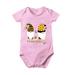 Boys Toddler Girls Bee Festival Romper Bodysuits Bee Cartoon Letter Printed Honey Short Sleeve Crawl Clothes 0-24 Months Child Clothing Streetwear Kids Dailywear Outwear