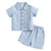 Toddler Baby Girls Spring Summer Cotton Solid Color Printed Short Sleeve Shirts Shorts Outfits Suit Clothes Kids Child Clothing Streetwear Dailywear Outwear