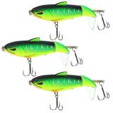 Unique Bargains 3 Pcs Fishing Lures Jerk Baits for Bass Fishing Lifelike Freshwater Lures ABS Green Yellow Black 0.04lb