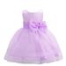 B91xZ Girls Plus Size Dresses Baby Girls Spring Summer Ruffle Bow Tie Sleeveless Show Lace Tulle Purple Sizes 0-6 Months