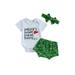 Qtinghua Newborn Baby Girl Summer Outfit Daddy s Future Golfing Buddy Romper Golf Shorts Headband 3Pcs Clothes Green 12-18 Months