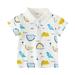 Cute Lapel Children Short Sleeve Tops Kids Dinosaur Shirt Toddler Boy Button Down T-Shirts Cool Cartoon Print Child Clothing Streetwear Dailywear Outwear