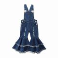 B91xZ Girls Pants Baby Girls Denim Overalls Bell Bottom Kid Children Fashionable Flared Pants Jeans Sizes 2-3Years