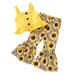 Summer Outfits For Teens Girls Toddler Kids Baby Sleeveless Strap Button Vest Tops Sunflower Leopard Print Flare Pants Bell Bottoms 2Pcs Set Clothes Suit