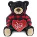 DolliBu I LOVE YOU Black Bear Plush with Red Plaid Hoodie - Cute Stuffed Animal with Heart for Valentine s Day Anniversary Romantic Date Boyfriend or Girlfriend - 10 Inch