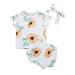 White Pants Set Cotton Pullover Printed Sunflower Summer Not Hooded Baby Set Sunflower Printed 3pc Baby Cloths Kids Child Clothing Streetwear Dailywear Outwear