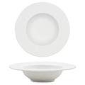 Meiiron Rimmed Bowls, Soup Bowls for Kitchen with Wide Rim, Japanese Style Porcelain Pasta Bowl, 10" Diameter (Color : White)