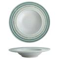 Meiiron 1pc Rimmed Bowls, Antique Light Green Thread Wide Edge Bowl, Deep Plate, Salad Plate, Wide Rim Pasta Bowl Dinnerware (Size : 10.6")