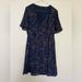 Madewell Dresses | Dark Blue Short Sleeve Floral Madewell Dress Women’s Size 4 | Color: Blue/Orange | Size: 4