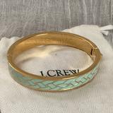 J. Crew Jewelry | J. Crew - Braided Enamel Hinge Bracelet | Color: Gold/Green | Size: Os
