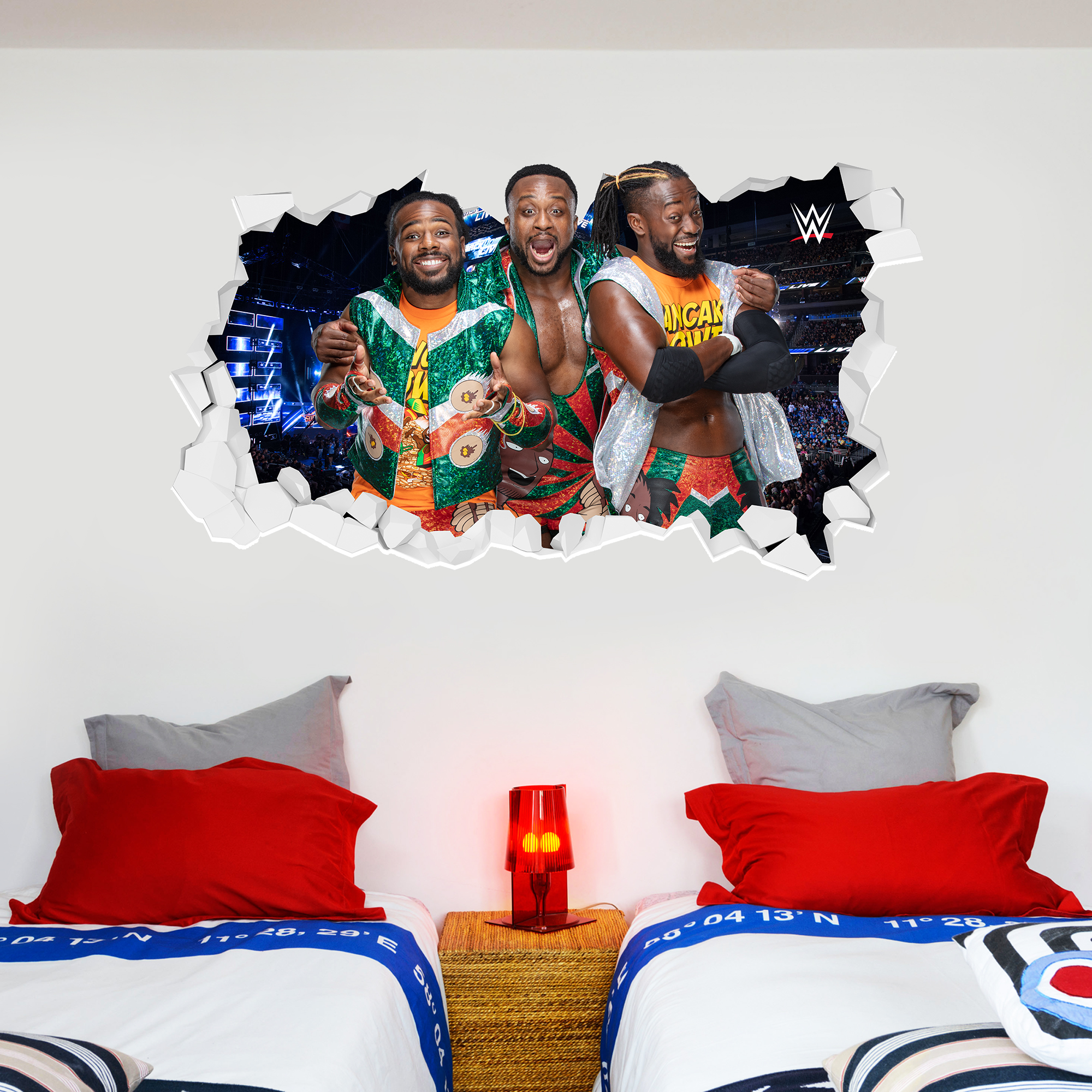 WWE New Day Broken Wall Sticker - 90cm x 50cm height Image