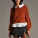 Anthropologie Sweaters | Anthropologie Maeve Textured Twofer Pullover Sweater | Color: Brown | Size: M