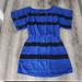 Jessica Simpson Dresses | Jessica Simpson Cobalt Sapphire Blue Stripe Sequin Dolman Kimono Mini Dress | Color: Black/Blue | Size: S