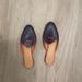 J. Crew Shoes | J. Crew | Mule Leather Shoes With Bow Detail | Color: Blue/Red | Size: 8