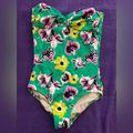 J. Crew Swim | J. Crew Floral One Piece Bathing Suit Size 2 | Color: Green/Pink | Size: 2