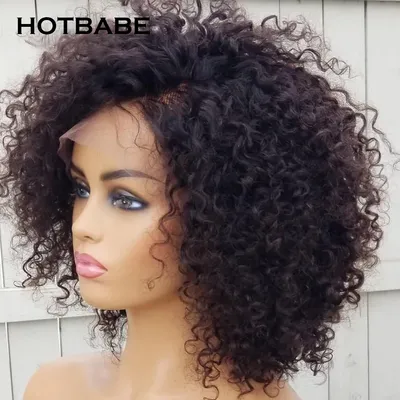 Perruque Lace Front Wig Remy Brésilienne Naturelle Cheveux Crépus Bouclés Afro HD 13x6