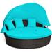 Costway Patio Round Rattan Daybed with Retractable Canopy and Height Adjustable Coffee Table-Turquoise