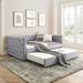 Upholstered Tufted Sofa Bed Daybed with Twin Trundle