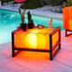 Illuminated Yoko Metal Frame Coffee Table - Orange - Mojow