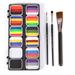 Gecheer Watercolor Paint Palette Set 30 Colors Set Professional Face Split Cakes with 3 Brush & Non Toxic Activated Face and Body Painting Makeup Facepaints for Party Art Supplies