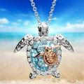 KIHOUT Clearance Ladies Necklace Two Tone Turtle Animal Necklace Jewelry Necklace