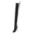 1/6 Women s Shoes Over The Knee High Heels Boots for 12 Inch Ladies Dolls Body - Black Shoes Height: 13.5cm