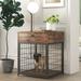 Furniture Dog Crates for small dogs Wooden Dog Kennel Dog Crate End Table Nightstandï¼ˆRustic Brown 19.69 W*22.83 D*26.97 Hï¼‰