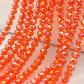 Perles de verre rouges et oranges à facettes en cristal tchèque rondes amples pour la fabrication