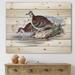 DESIGN ART Designart Vintage Australian Birds IX Traditional Print on Natural Pine Wood 30 in. wide x 15 in. high