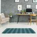 ArtVerse Jacksonville Football Luxury Plaid Area Rug Teal/White/Black 4 x 6 4 x 6