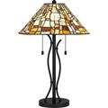 Quoizel Tf5619 2 Light 24 Tall Tiffany Table Lamp - Black