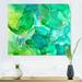 DESIGN ART Designart Green And Blue Liquid Art Modern Canvas Wall Art Print 44 in. wide x 34 in. high