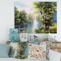 DESIGN ART Designart Landscape - Lake In The Forest Summer Day Lake House Canvas Wall Art Print 32 in. wide x 16 in. high