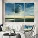 DESIGN ART Designart Blue Coastal Sunrise Landscape & Nature Gallery-wrapped Canvas 60 in. wide x 40 in. high - 3 Panels