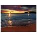 Design Art Beautiful Clear Seashore at Sunset Photographic Print on Wrapped Canvas