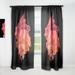 DESIGN ART Designart Red Ink Cloud On Black Modern Curtain Panels 52 in. wide x 84 in. high - 1 Panel