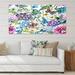 DESIGN ART Designart Vibrant Wild Spring Leaves and Wildflowers XII Modern Canvas Wall Art Print 60 in. wide x 28 in. high - 5 Panels Equal Panels