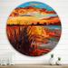 DESIGN ART Designart Sunset Evening Glow At The Lake I Nautical & Coastal Metal Circle Wall Art 29x29 - Disc of 29 Inch